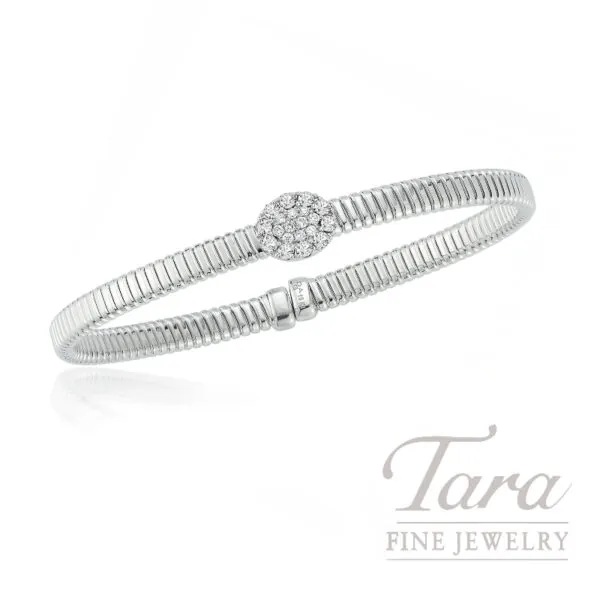 18K White Gold Diamond Bangle, 0.40TDW.