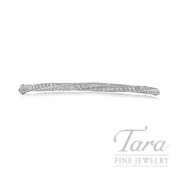 18K White Gold Diamond Bangle 2.28TDW, 10.6G