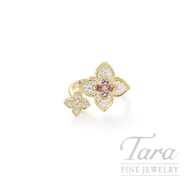 Roberto Coin 18K Yellow Gold Diamond and Rubellite Carnevale Venetian Princess Ring
