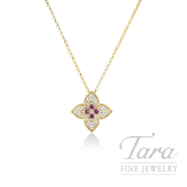 Roberto Coin 18K Yellow Gold Diamond and Rubellite Carnevale Venetian Princess Necklace