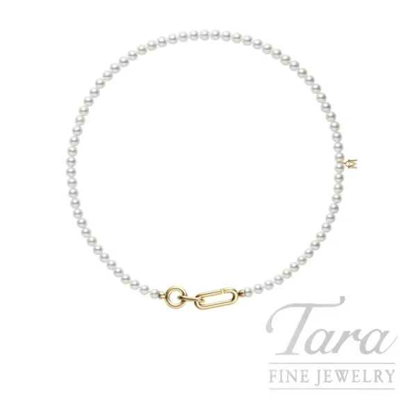Mikimoto 18K Yellow Gold  M Code Akoya Cultured Pearl Necklace
