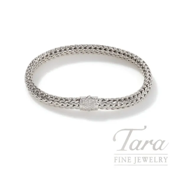 John Hardy Icon Bracelet, Sterling Silver, Diamonds, 6.5MM