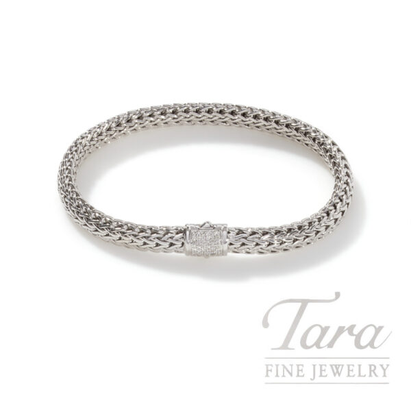 John Hardy Icon Bracelet, Sterling Silver, Diamonds, 6.5MM