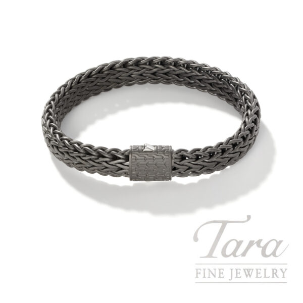 John Hardy Icon Flat Bracelet, Dark Silver, 11MM
