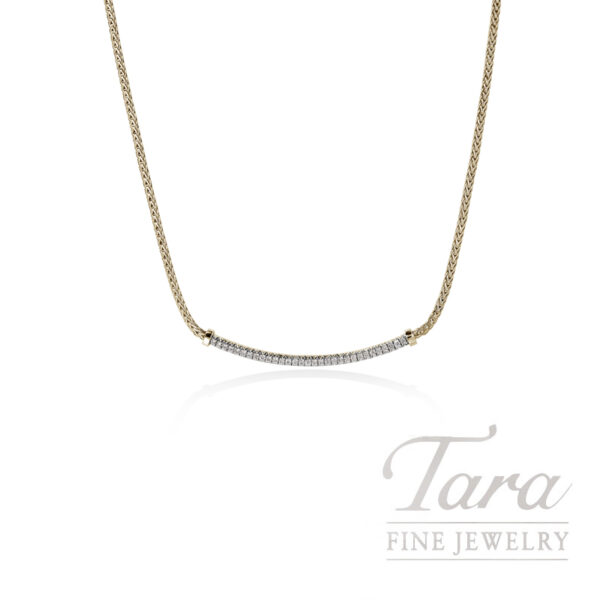 John Hardy Essential Pavé Necklace, Gold, Diamonds, 1.8MM