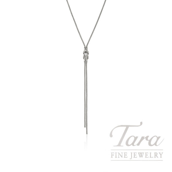 John Hardy Love Knot Y Necklace, Sterling Silver, Diamonds