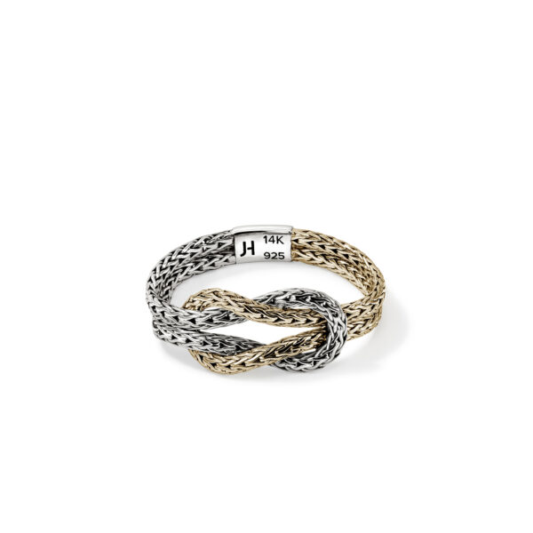 John Hardy Love Knot Ring, Gold, Sterling Silver, 3.6MM