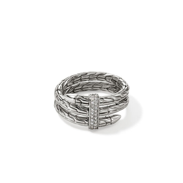 John Hardy Spear Ring, Sterling Silver, Diamonds, Wide