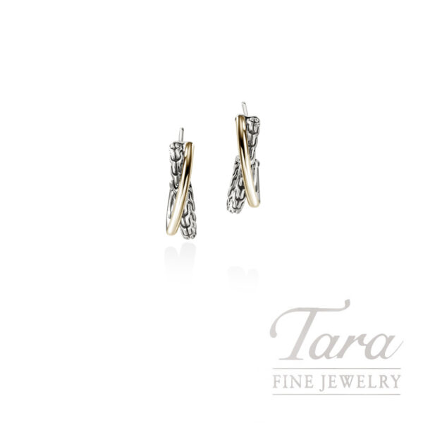 John Hardy Essential Crossover Earring, Gold, Sterling Silver, 20.5MM