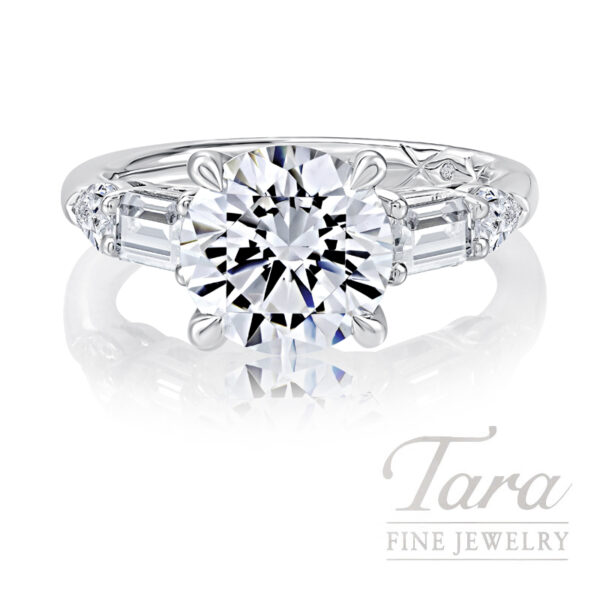 A. Jaffe 18K White Gold Diamond Engagement Ring Setting 1.06TDW