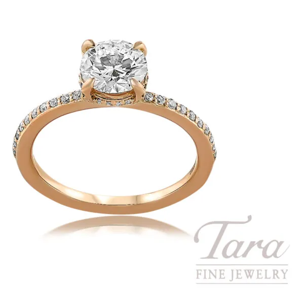 Ritani 18K Rose Gold Diamond Engagement Ring Setting, 0.24TDW