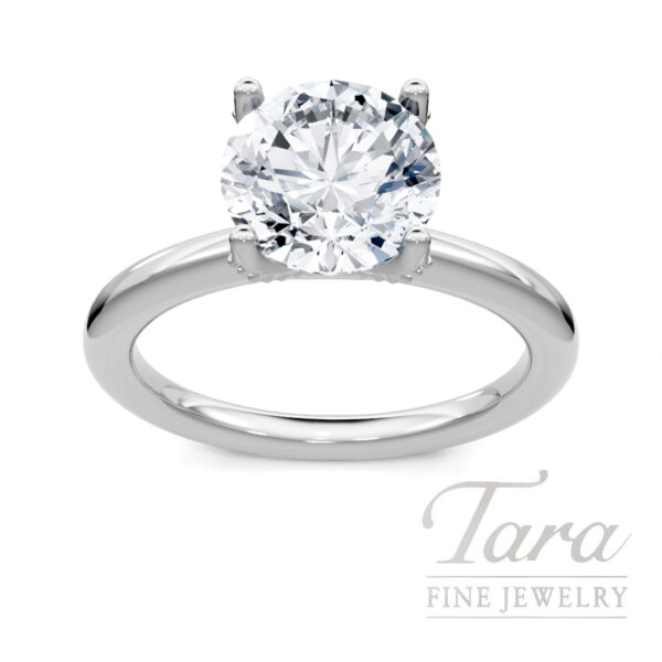 18K White Gold Diamond Engagement Ring Setting, 0.10TDW
