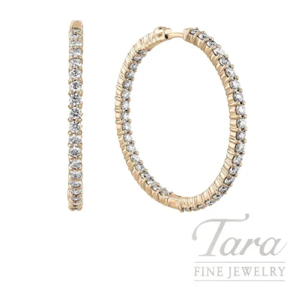 Roberto Coin 18K Yellow Gold Diamond Extra Large Hoop Earrings, 3.45TDW