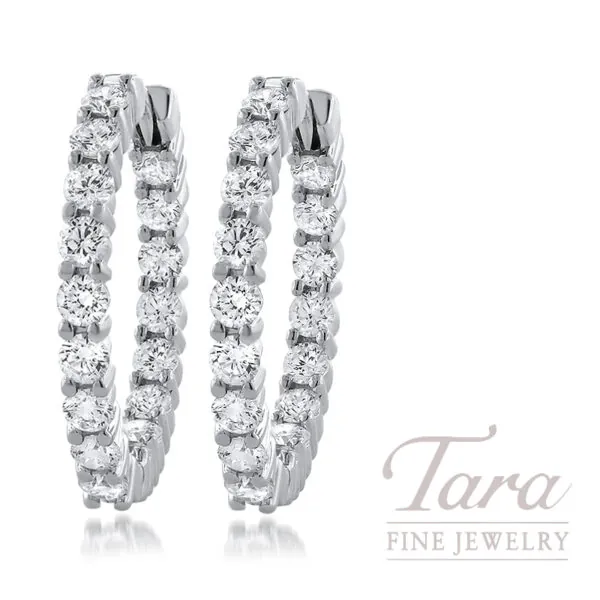 Roberto Coin 18K White Gold Diamond Hoop Earrings, 1.95TDW