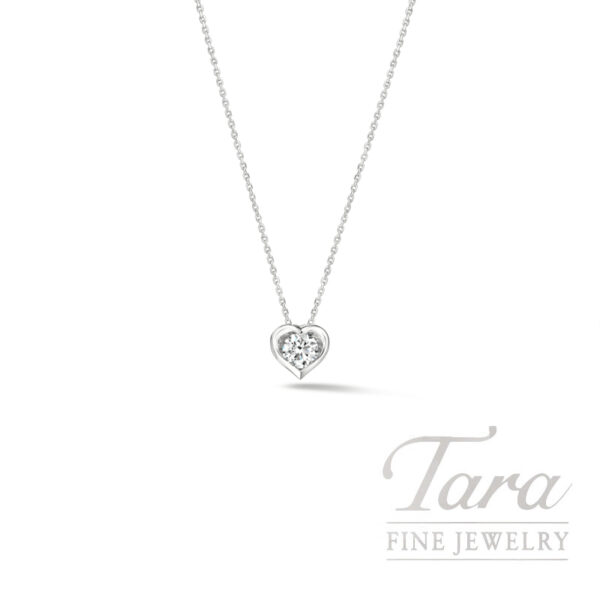 Hearts on Fire 18K White Gold Diamond Heart Pendant Necklace .26TDW