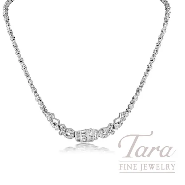 18K White Gold Diamond Necklace 6.06TDW