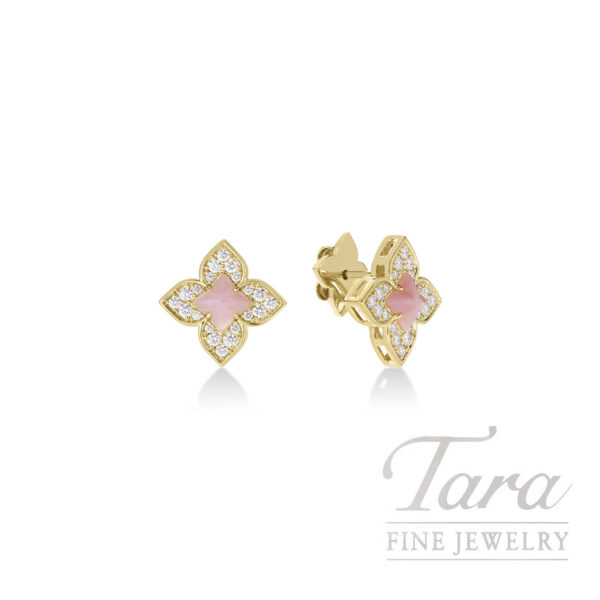 Roberto Coin 18K Yellow Gold Venetian Princess Pink Opal & Diamond Earrings, 0.85TGW, 0.17TDW
