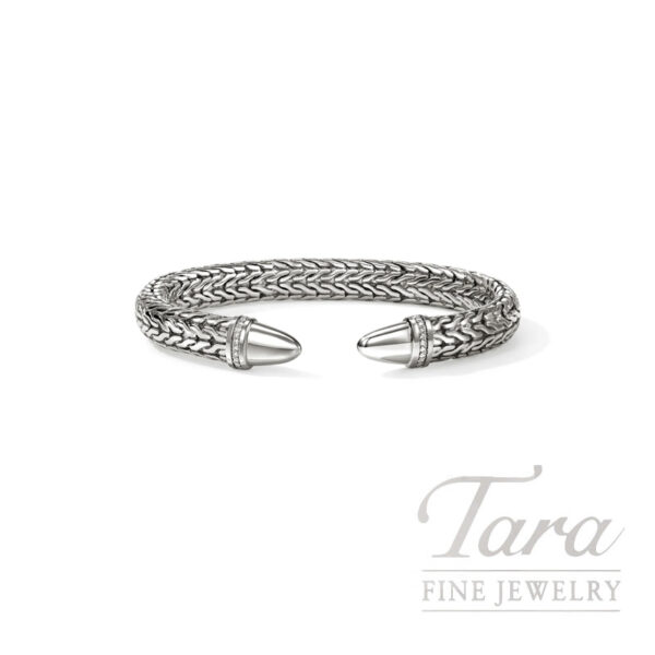 John Hardy Spear 50 Flex Cuff, Sterling Silver, Diamonds