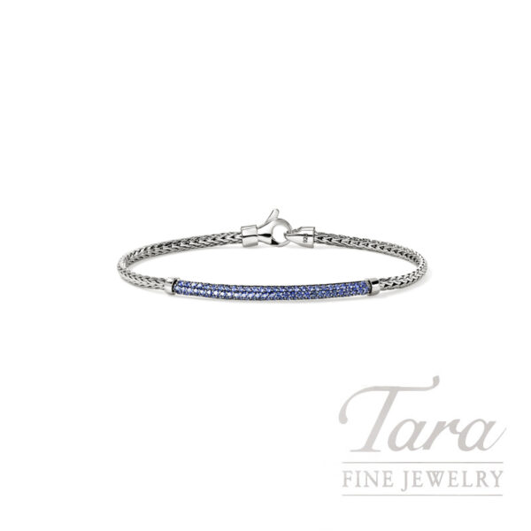 John Hardy Essential Pavé Bracelet, Sterling Silver, Gemstones, 2.5MM