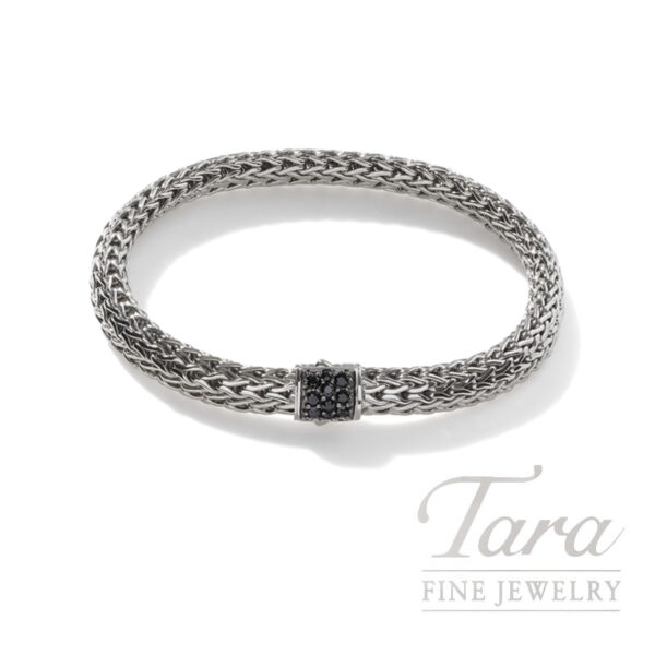 John Hardy Icon Bracelet, Sterling Silver, Pave, 6.5MM