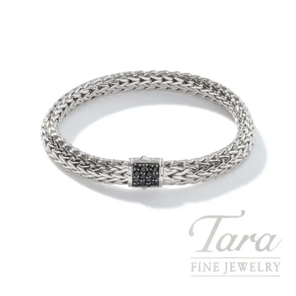 John Hardy Icon Bracelet, Sterling Silver, Pave, 7.5MM