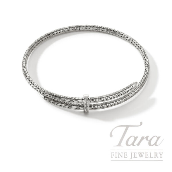 John Hardy Spear Coil Choker, Sterling Silver, Diamonds