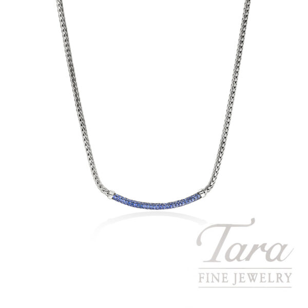 John Hardy Essential Pavé Necklace, Sterling Silver, Gemstones, 2.5MM