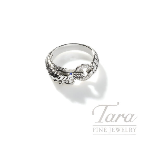 John Hardy, Naga Ring, Sterling Silver, Diamonds and Sapphires