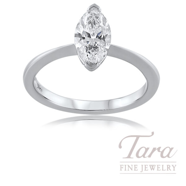 18K White Gold Marquise Diamond Ring GIA Diamond F-IF, 1.05CT
