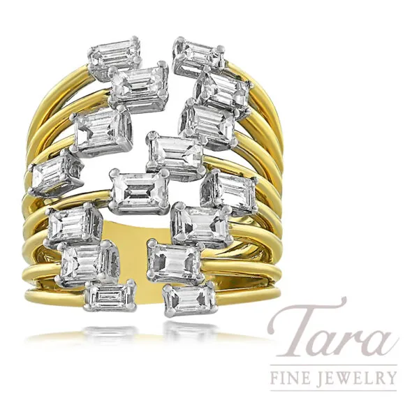 18K Yellow and White Gold Diamond Ring 2.18TDW