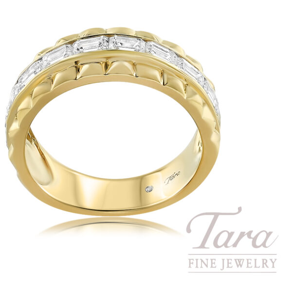 18K Yellow Gold Emerald Cut Diamond Band 1.36TDW, 5.96G