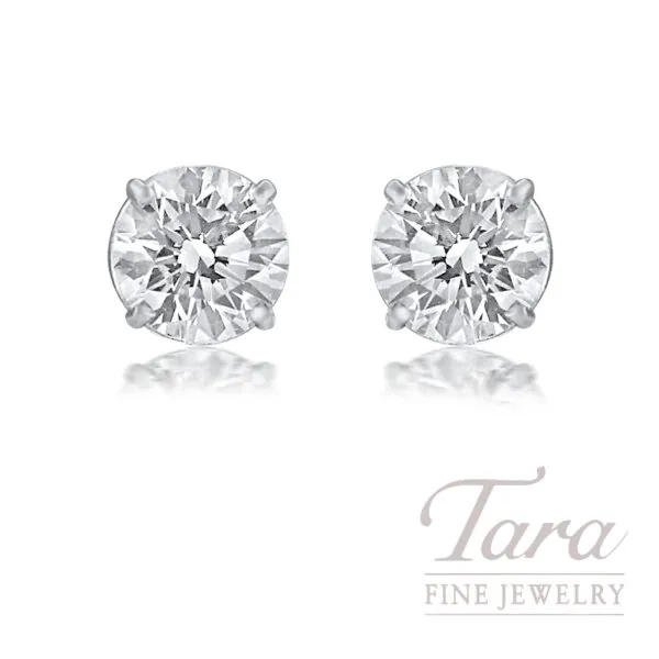 4.56CT TW. GIA Natural Diamond Stud Earrings, I-SI1/I-VS2