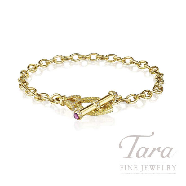 Verragio 18K Yellow Gold Diamond Devotion Beaded Toggle Bracelet, 0.20TDW
