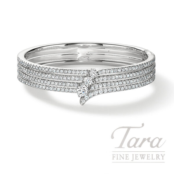 Hearts on Fire 18K White Gold Vela Diamond Bangle, 4.10TDW