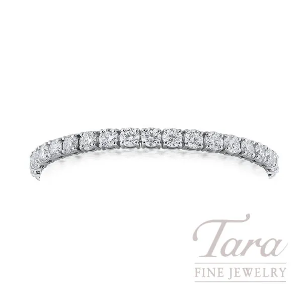 18K White Gold Diamond Tennis Bracelet, 32 Round Diamonds 16.62TDW