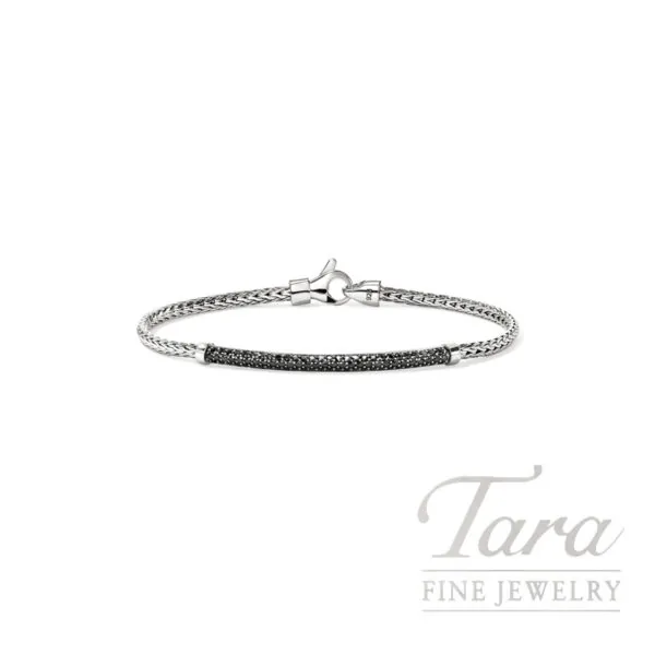 John Hardy Essential Pavé Bracelet, Sterling Silver, Gemstones, 2.5MM