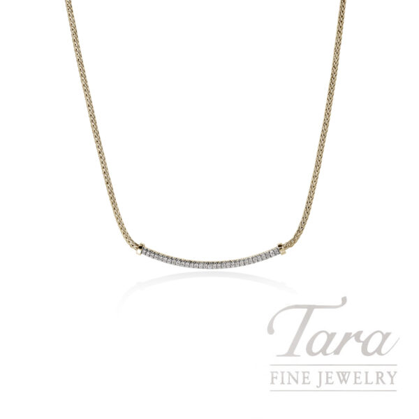 John Hardy Essential Pavé Necklace, Gold, Diamonds, 1.8MM
