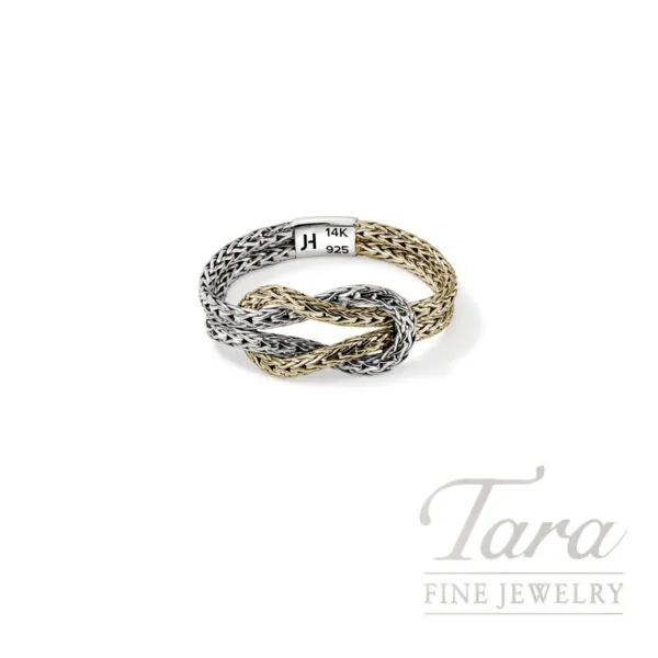 John Hardy Love Knot Ring, Gold, Sterling Silver, 3.6MM