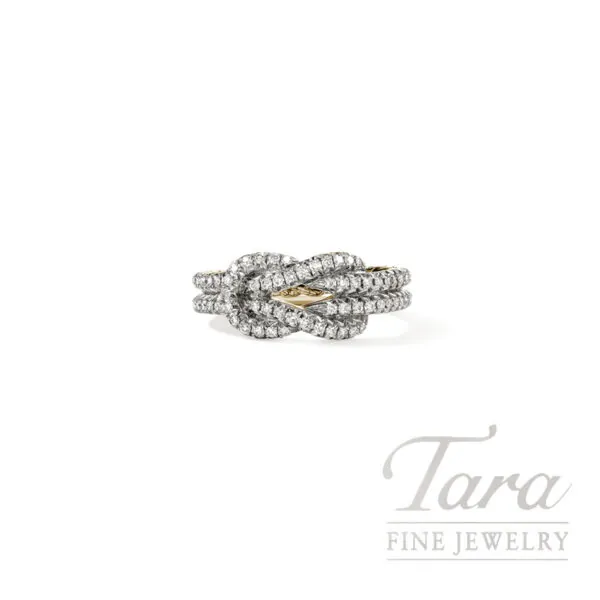 John Hardy Love Knot Ring, Gold, Diamonds