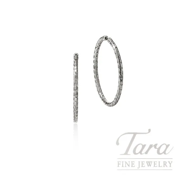 JH Essential Flex Hoop Earrings, Sterling Silver, 39MM