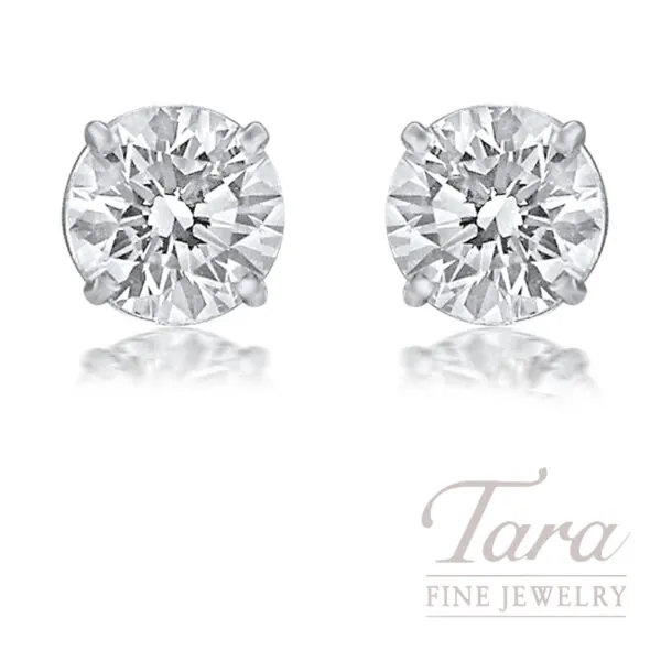 4.56CT TW. GIA Natural Diamond Stud Earrings, I-SI1/I-VS2