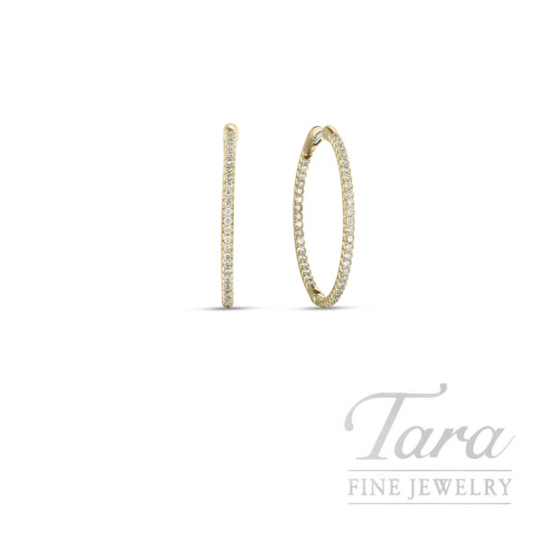Roberto Coin 18K Yellow Gold Pave Diamond Hoop Earrings, 0.76TDW, 30MM
