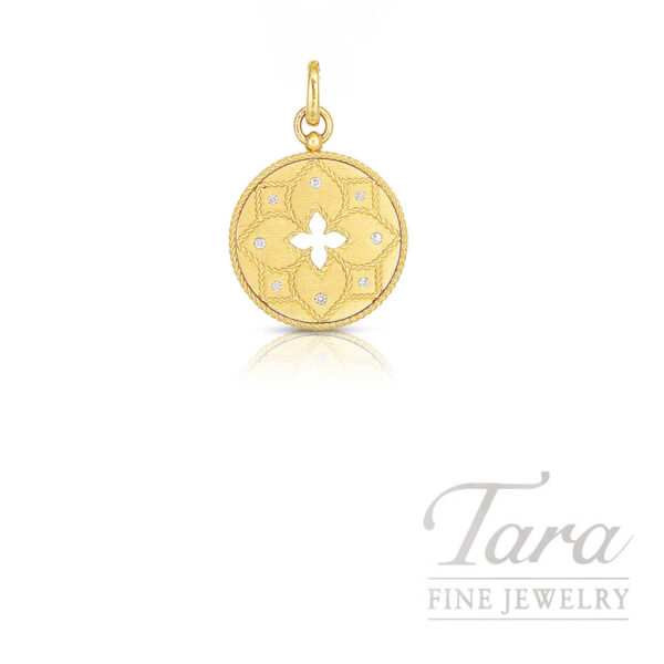 Roberto Coin 18K Yellow Gold Diamond Venetian Princess Pendant .09TDW