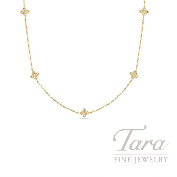 Roberto Coin 18K Yellow Gold Love by the Inch Diamond Station Necklace, 0.22TDW, 3.3G