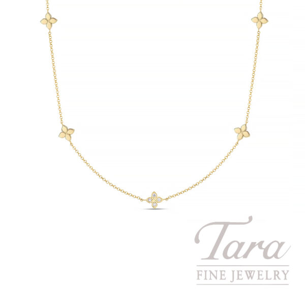 Roberto Coin 18K Yellow Gold Diamond Love By The Inch Necklace .08TDW