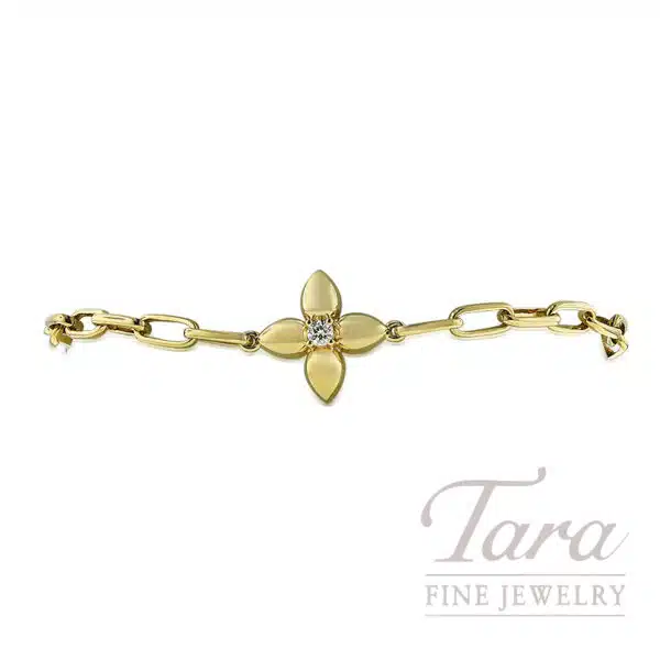 18K Yellow Gold Diamond Bracelet .12TDW, 9.9G