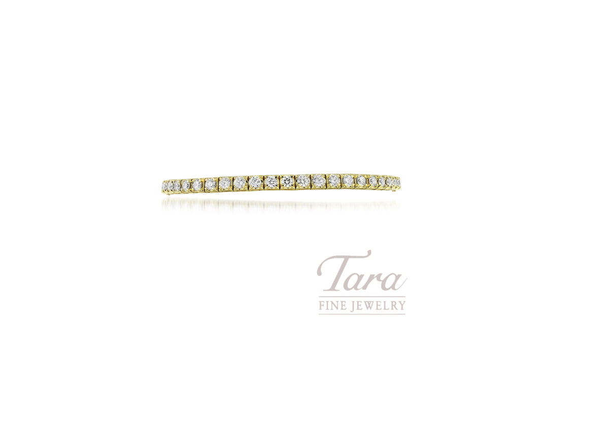 18K Yellow Gold Diamond Tennis Bracelet 5.0TDW, 13.54G