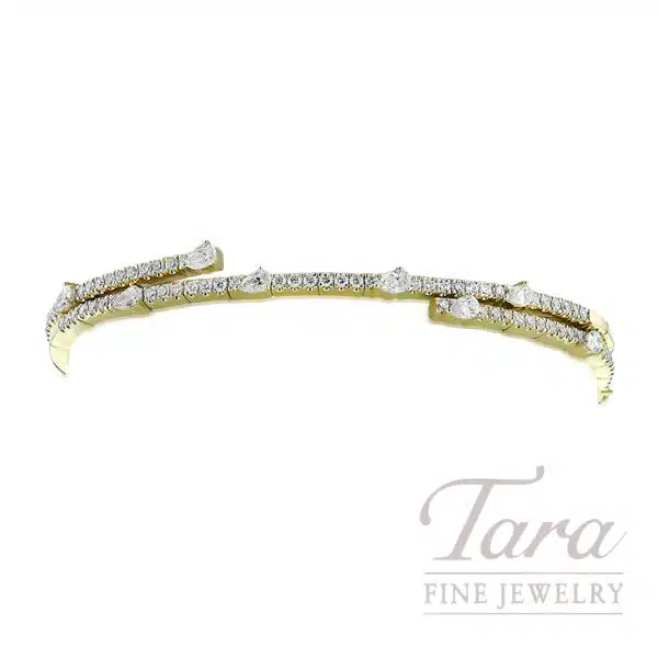 14K Yellow Gold Diamond Coil Bangle 2.90TDW, 19.6G