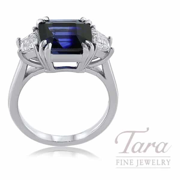 Platinum Blue Sapphire Diamond Ring 5.54CT Sapphire, Diamonds 0.82TW