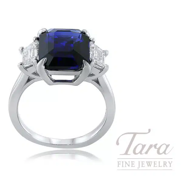 Platinum Blue Sapphire Diamond Ring 7.52CT Sapphire, Diamonds 1.04TW